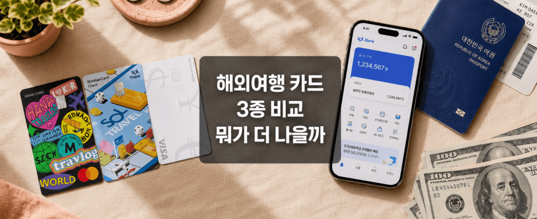 해외여행 카드 비교, 트래블월렛·하나트래블로그·신한SOL트래블