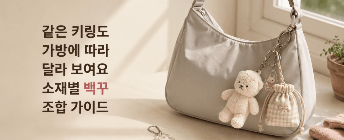 같은 키링도 가방에 따라 달라 보여요, 소재별 백꾸 조합 가이드