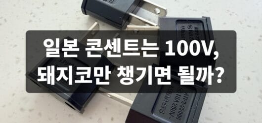 일본 콘센트는 100V, 돼지코만 챙기면 될까?