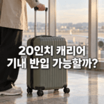 20인치 캐리어 기내 반입 가능할까? 크기와 무게 확인법 공항에서 여행자가 기내용 캐리어 손잡이를 잡고 있는 모습